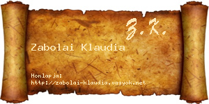Zabolai Klaudia névjegykártya