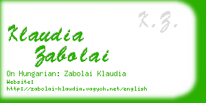 klaudia zabolai business card